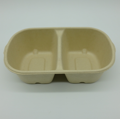 Hot Cold Molded Pulp Trays Microwavable No Artificial Coating Natural Kraft Color