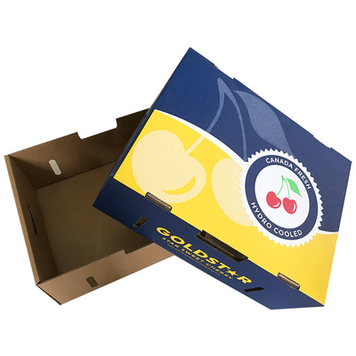 Peach corrugated Fruit Carton Box Environmental - Friendly Materials Biodegradable