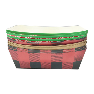 Hot Dog Paper Food Trays Coated Paperboard Basket Ideal for Festival Optional Logo