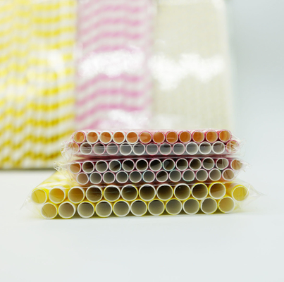 Drinking Flexible Paper Straws , Paper Straws Recyclable Restaurant Supply Paper Products