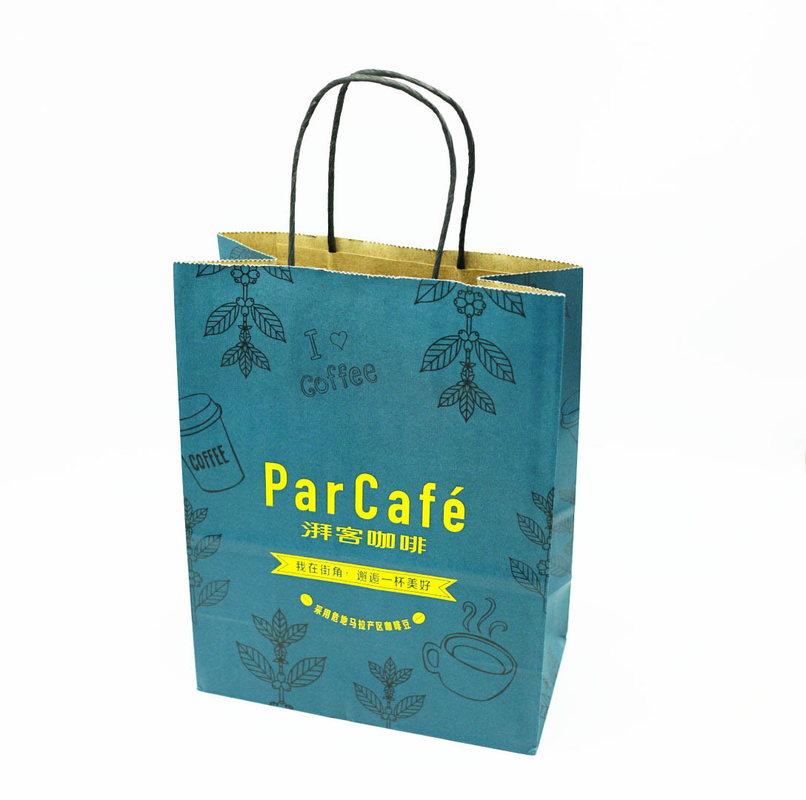 Holiday Party Custom Printed Paper Bags With Handles Eco - Friendly Thanksgiving